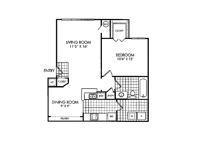 One Bedroom floor plan