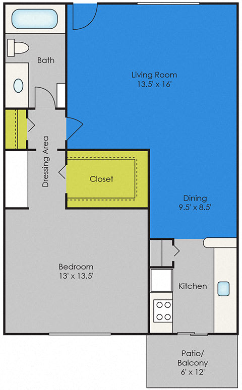 One Bedroom floor plan