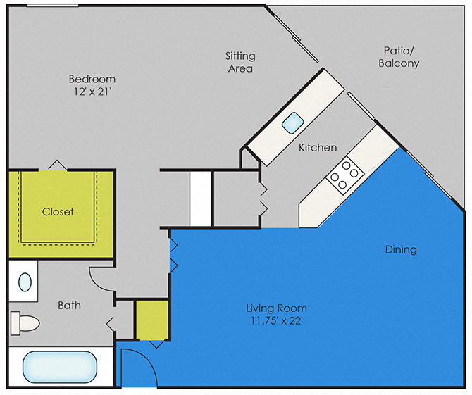 One BedroomA floor plan