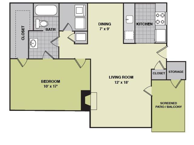 One Bedroom floor plan