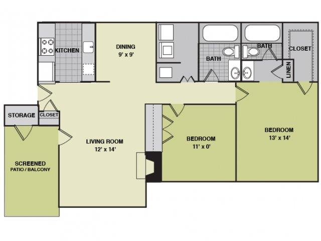 Two Bedroom floor plan