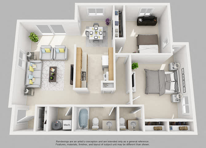Two Bedroom floor plan