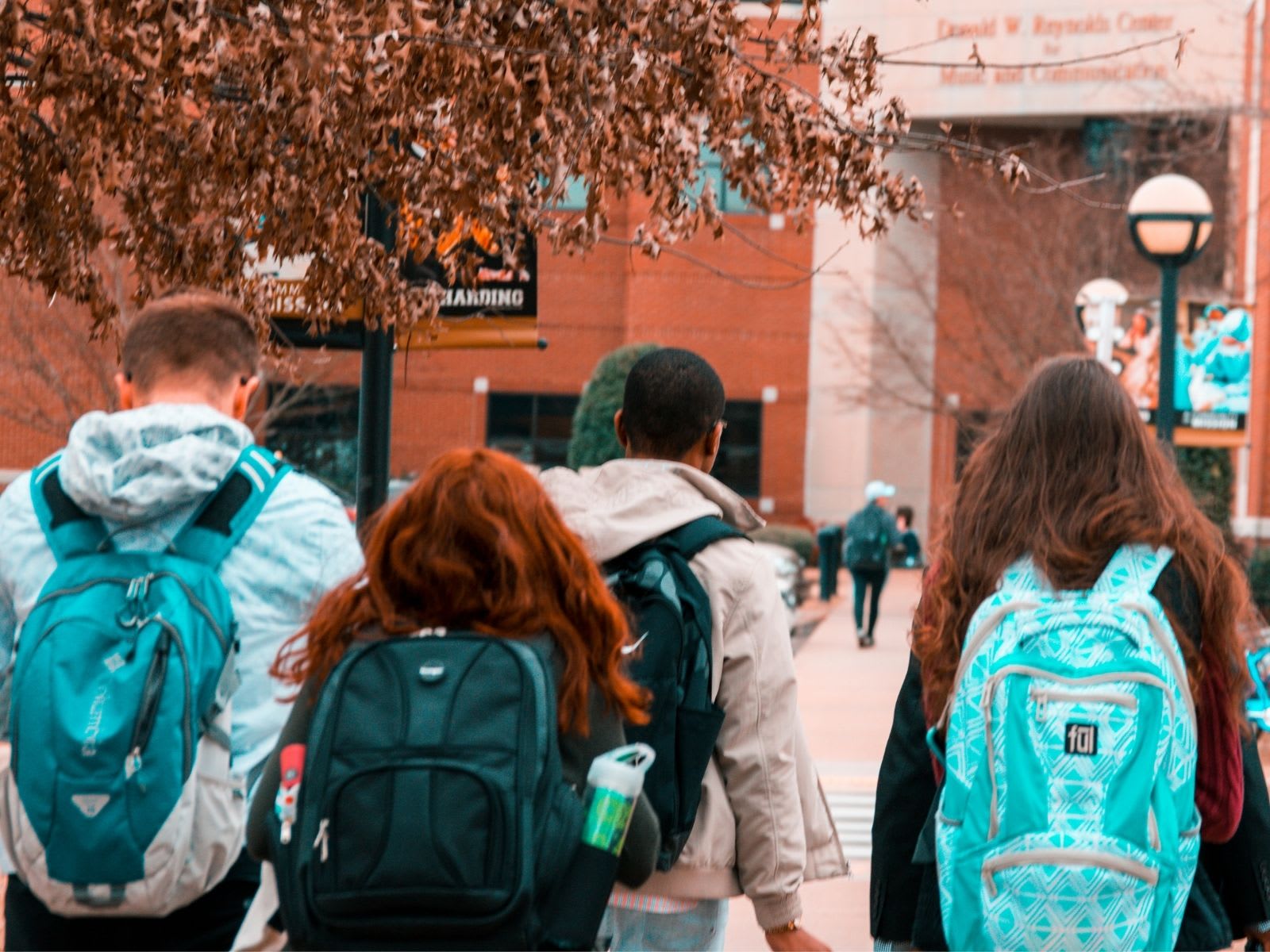 A group of students walking together