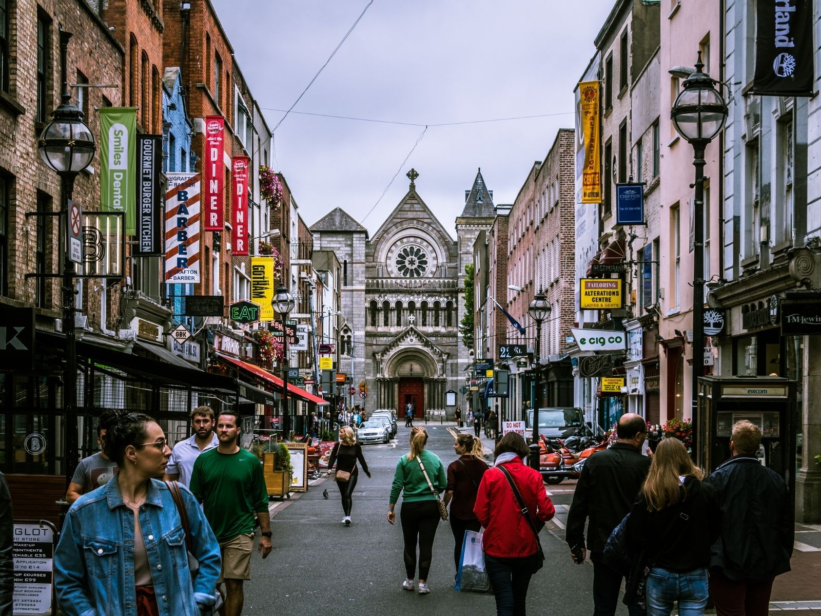 People walking the streets of Dublin