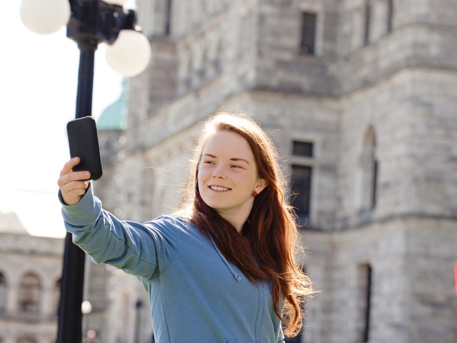 Female tourist taking a selfie