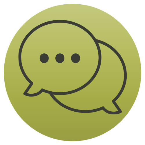 A simple speech bubble icon.
