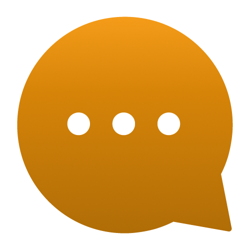 A speech bubble with three dots inside it.