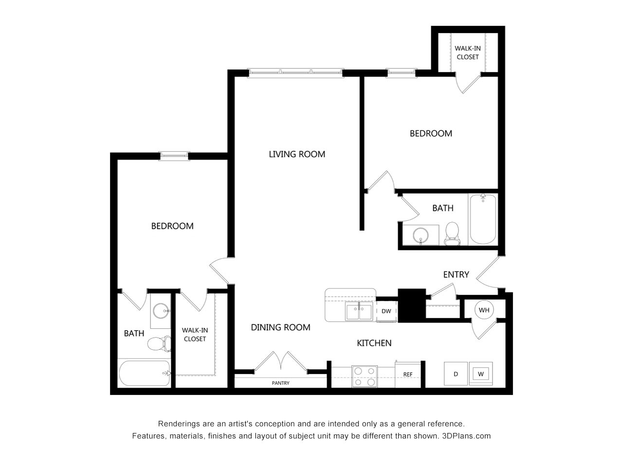 Two Bedroom floor plan