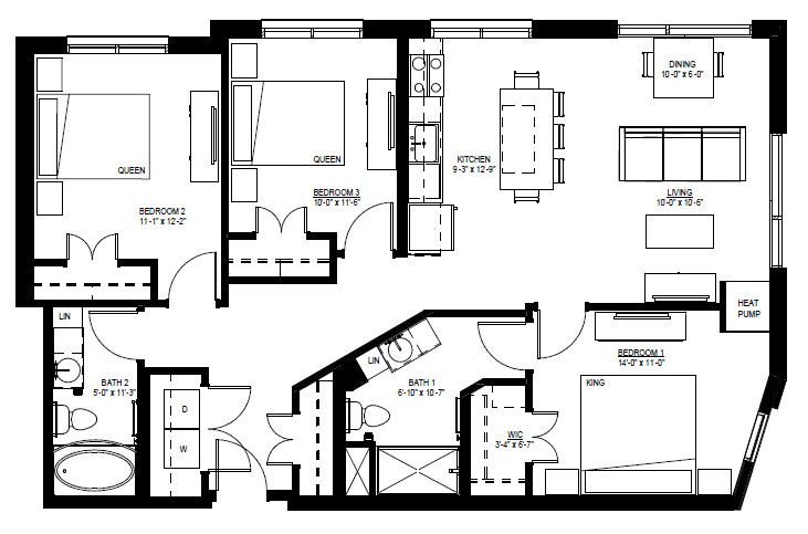 Three Bedroom - B (80%) floor plan