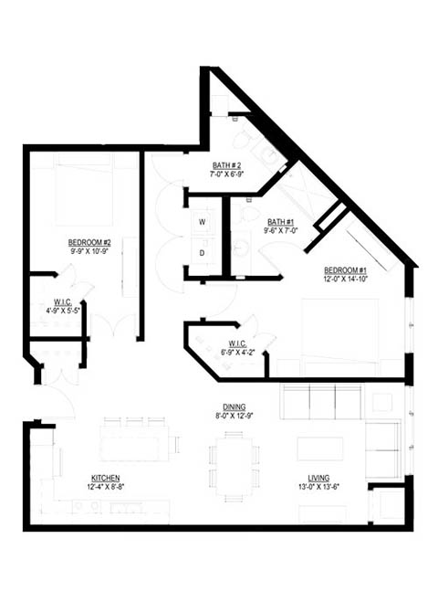 Two Bedroom - E floor plan