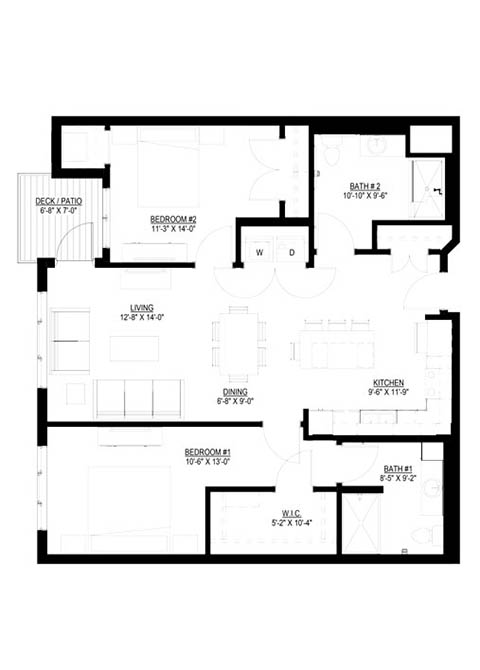 Two Bedroom - G floor plan
