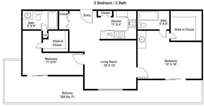 Two Bedroom floor plan