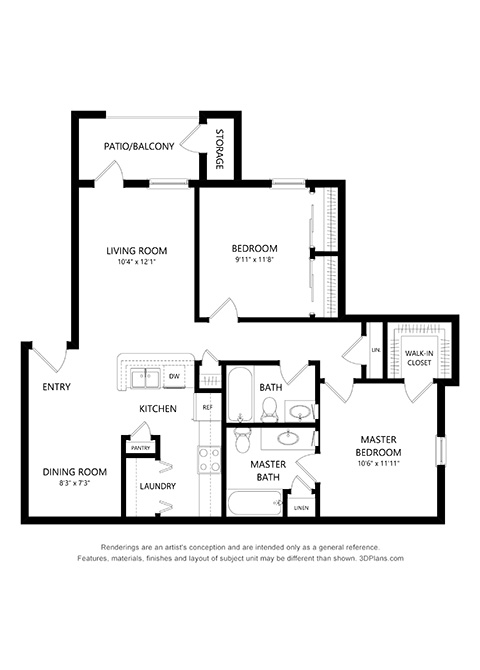 Two Bedroom floor plan