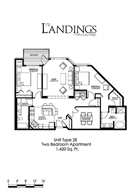 Two Bedroom E floor plan