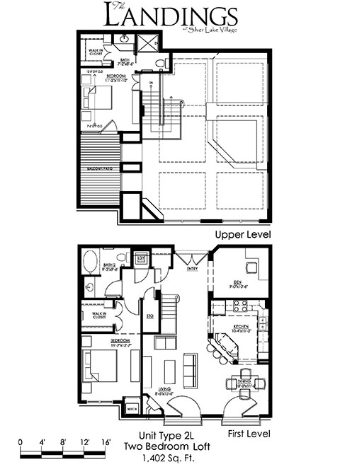 Two Bedroom L floor plan