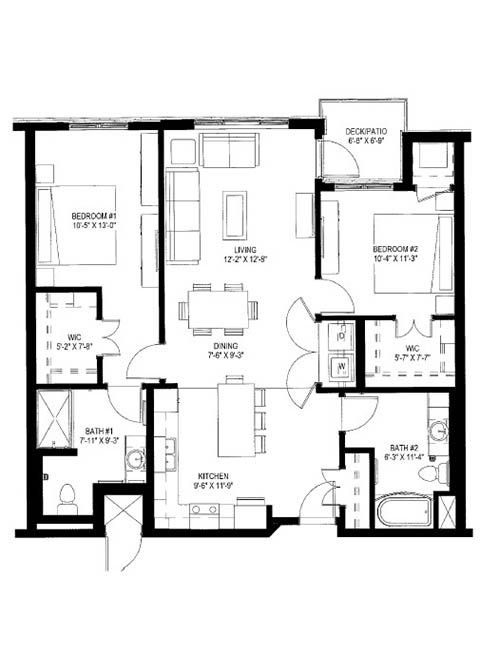 Two Bedroom J floor plan