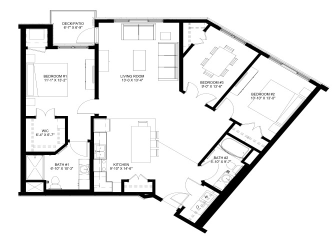 Three Bedroom E floor plan