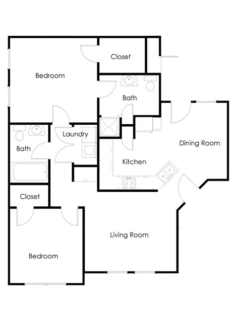 Two Bedroom B floor plan