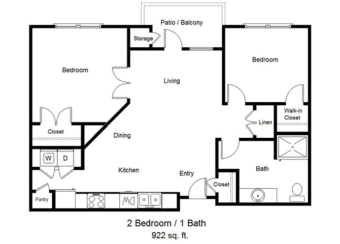Two Bedroom A floor plan
