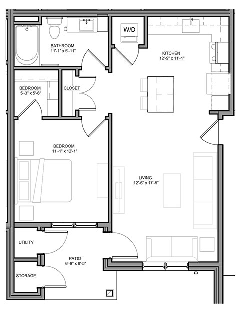 One Bedroom - A1 floor plan