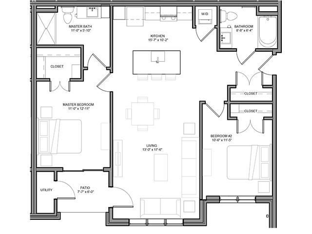 Two Bedroom - B1 floor plan