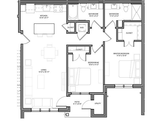 Two Bedroom - B4 floor plan