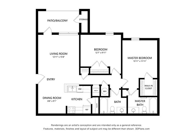 Two Bedroom floor plan