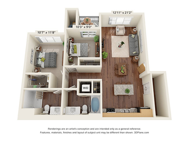 Two Bedroom - D2 floor plan