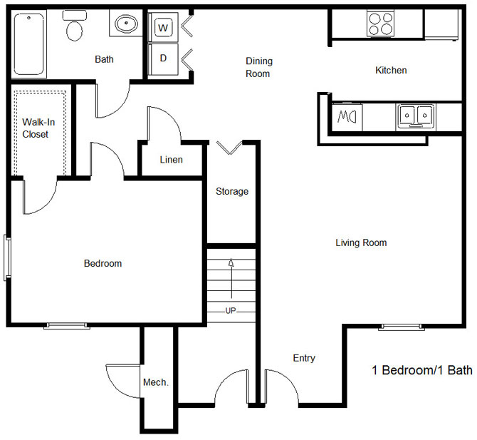One Bedroom floor plan