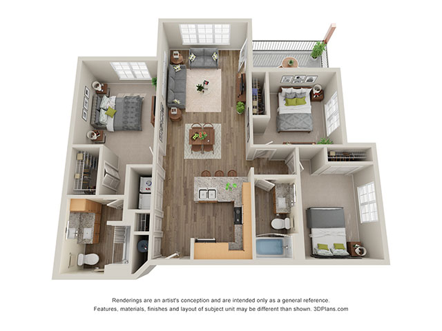 Three Bedroom B floor plan
