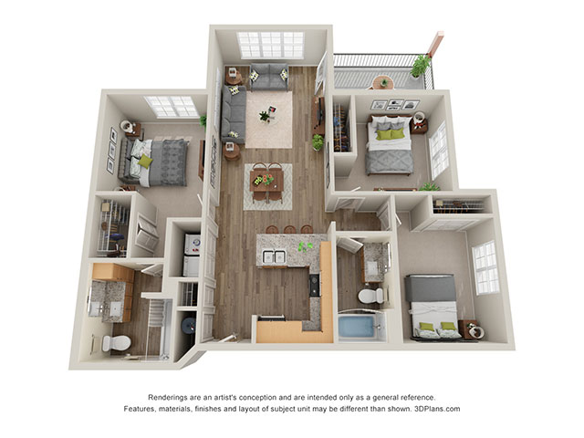 Three Bedroom C floor plan