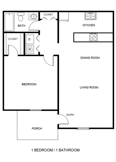One Bedroom floor plan
