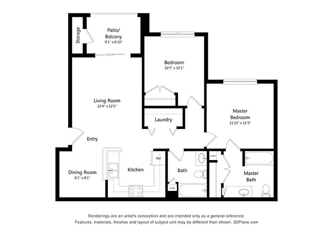 Two Bedroom floor plan