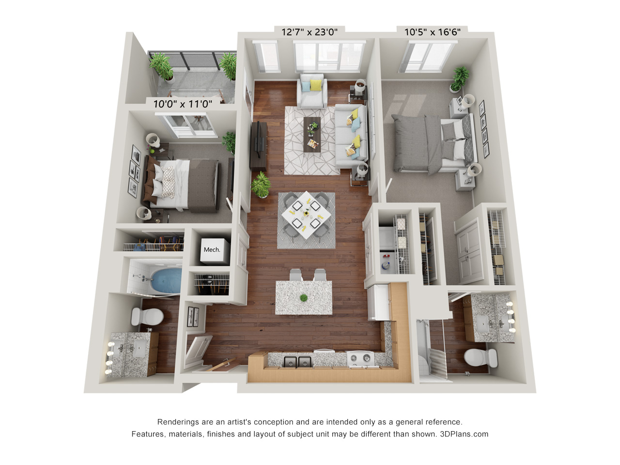 Two Bedroom - 2B floor plan