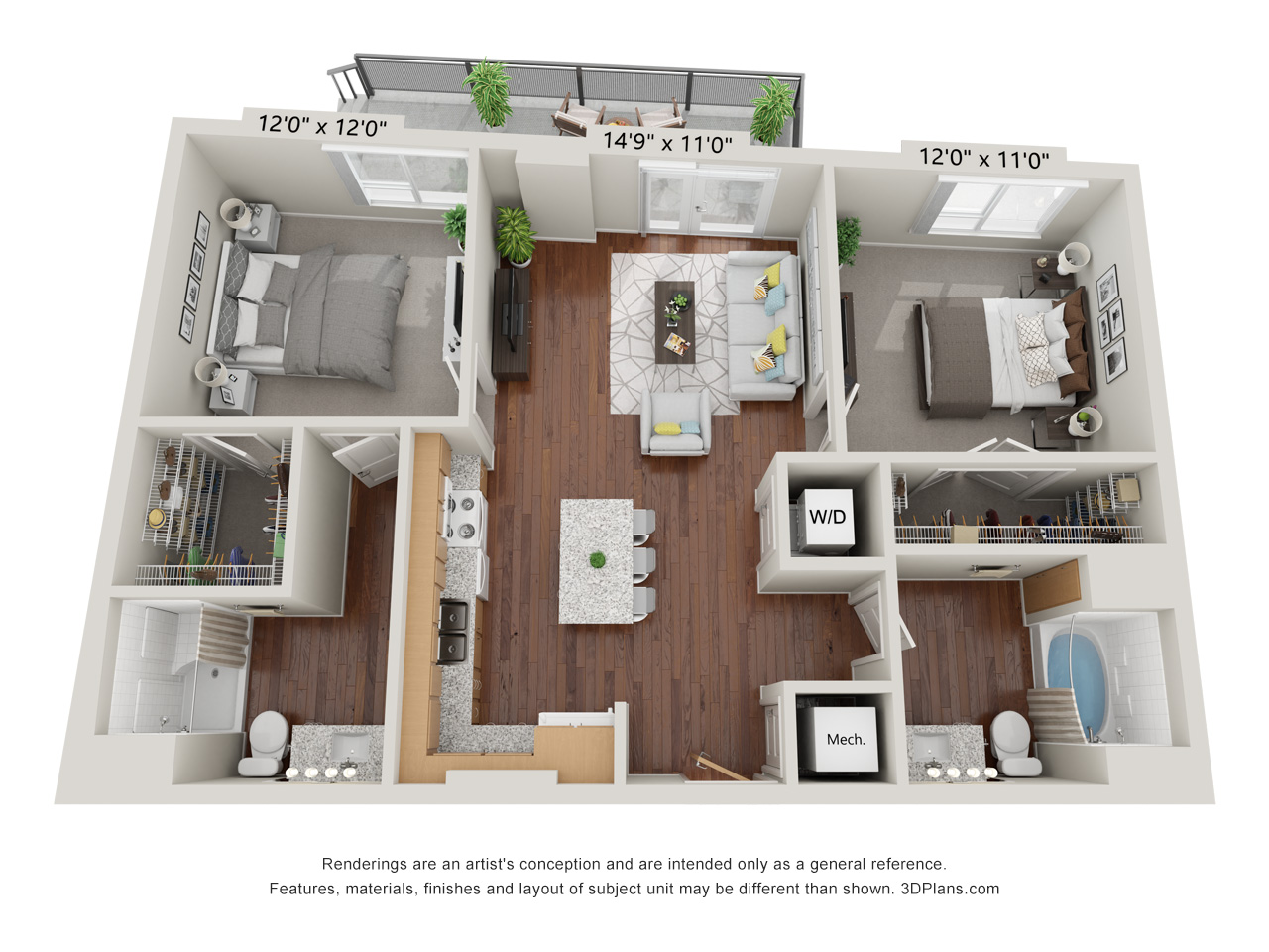 Two Bedroom - 2G floor plan