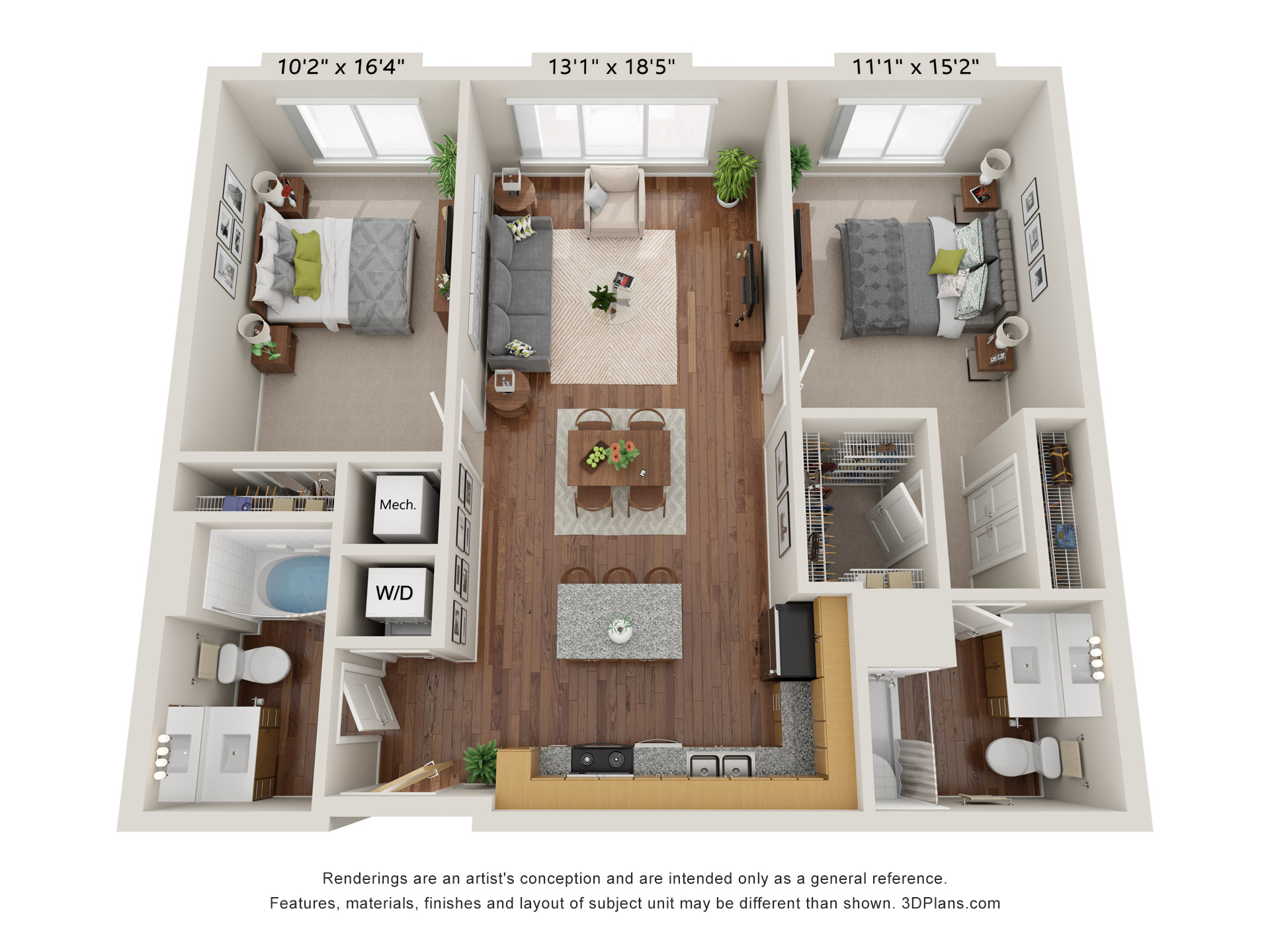 Two Bedroom E floor plan