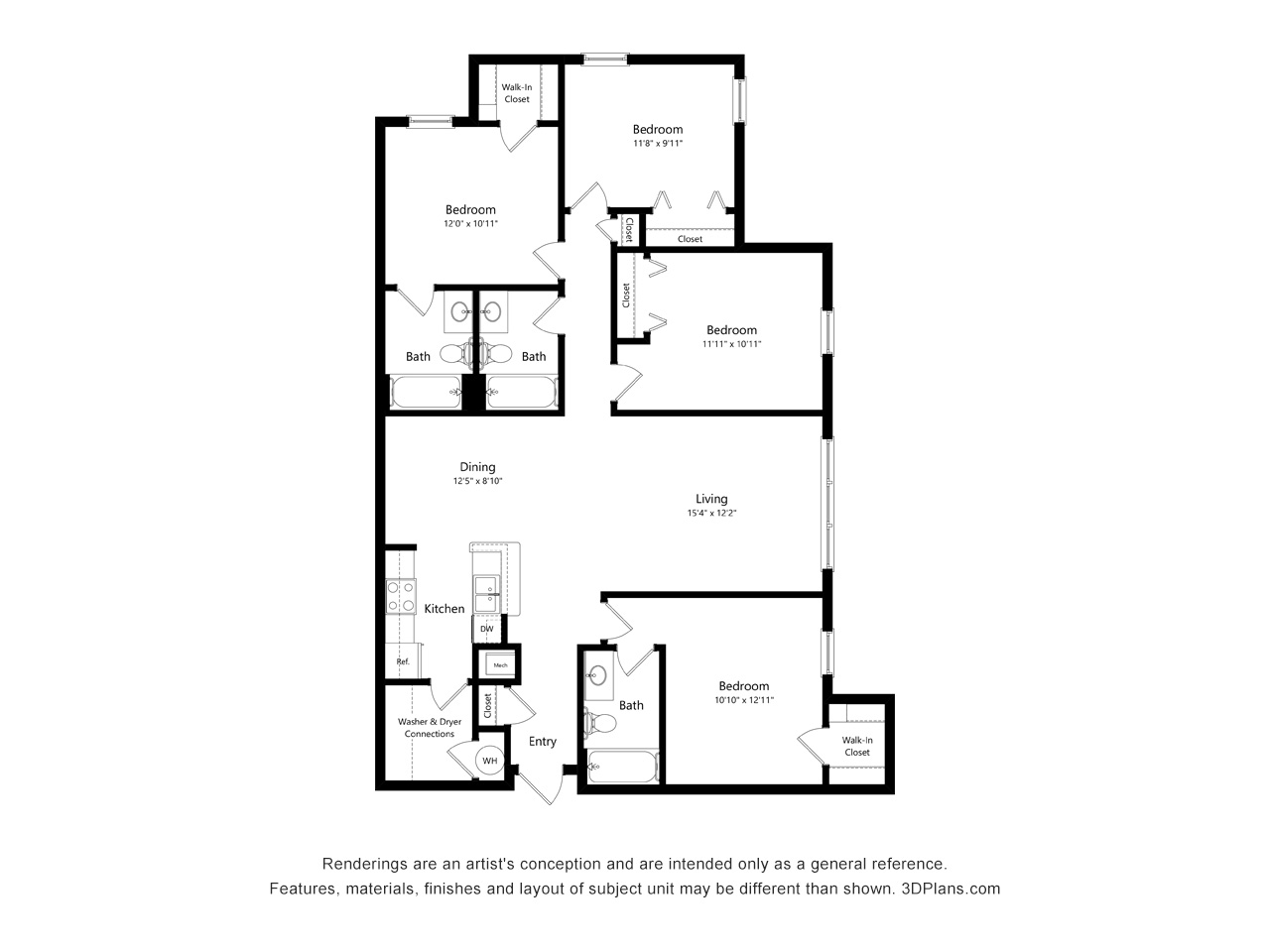 Four Bedroom floor plan