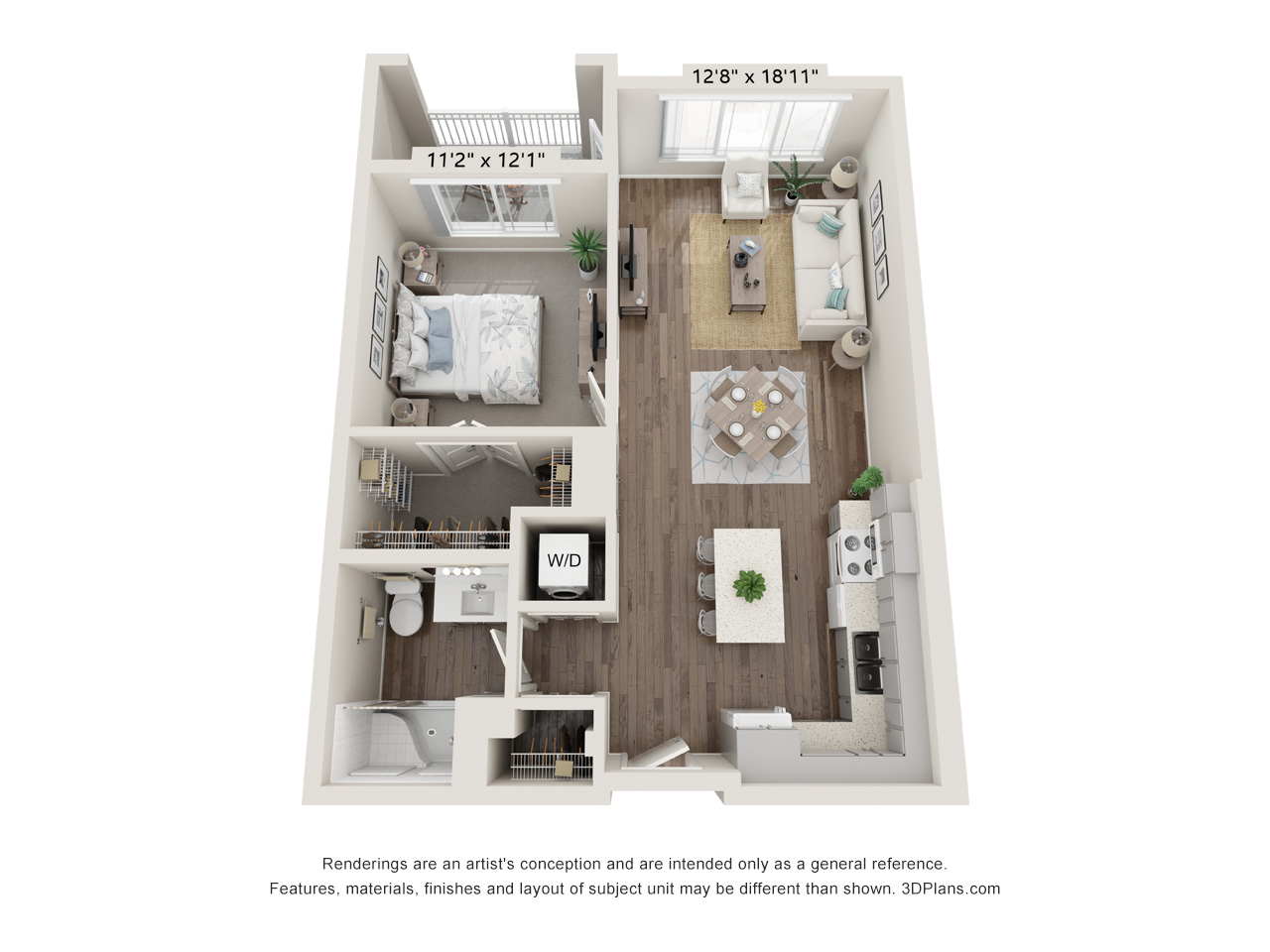 One Bedroom A1 floor plan