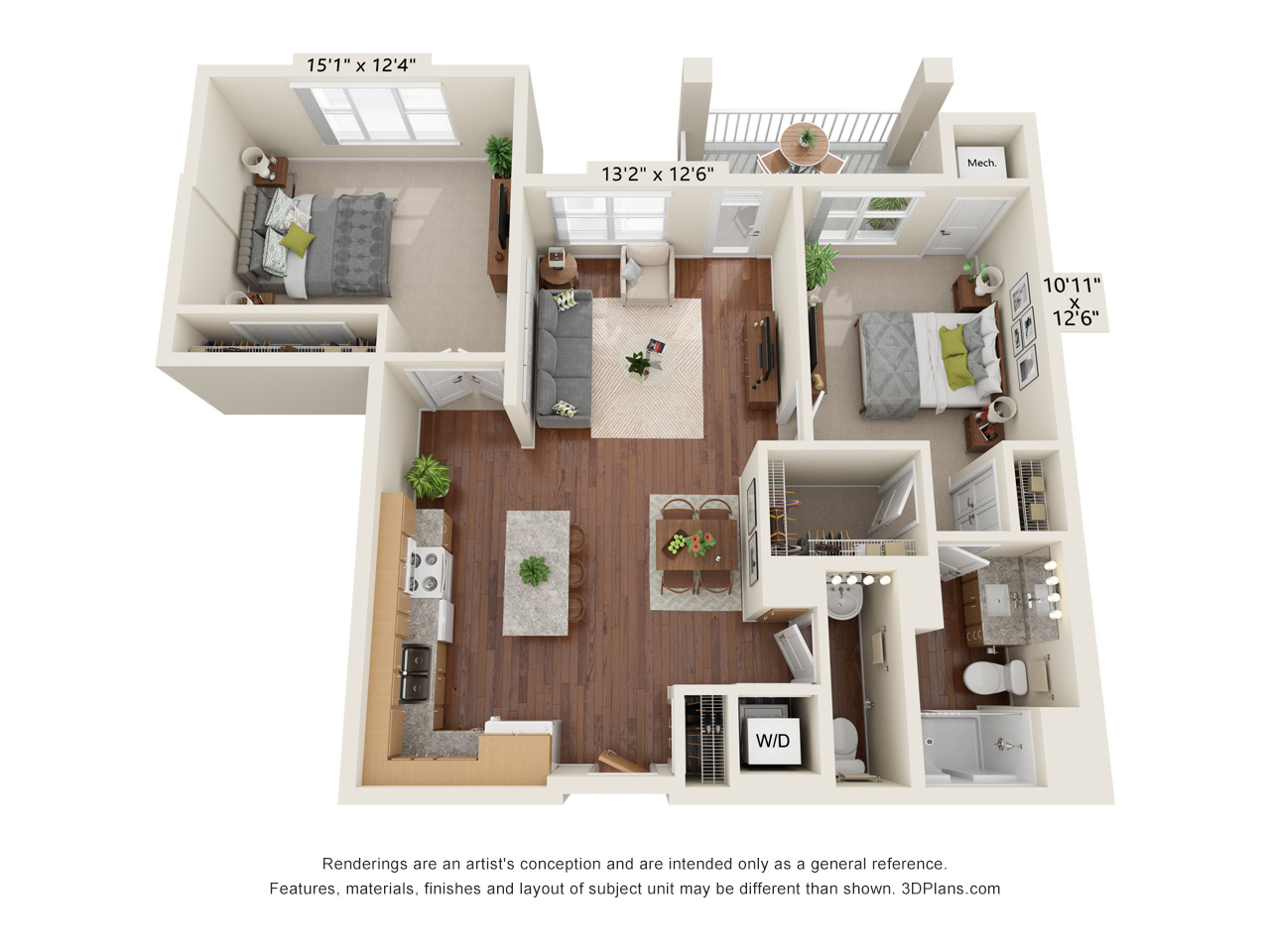 Two Bedroom 2F floor plan