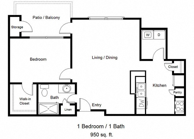 One Bedroom A floor plan