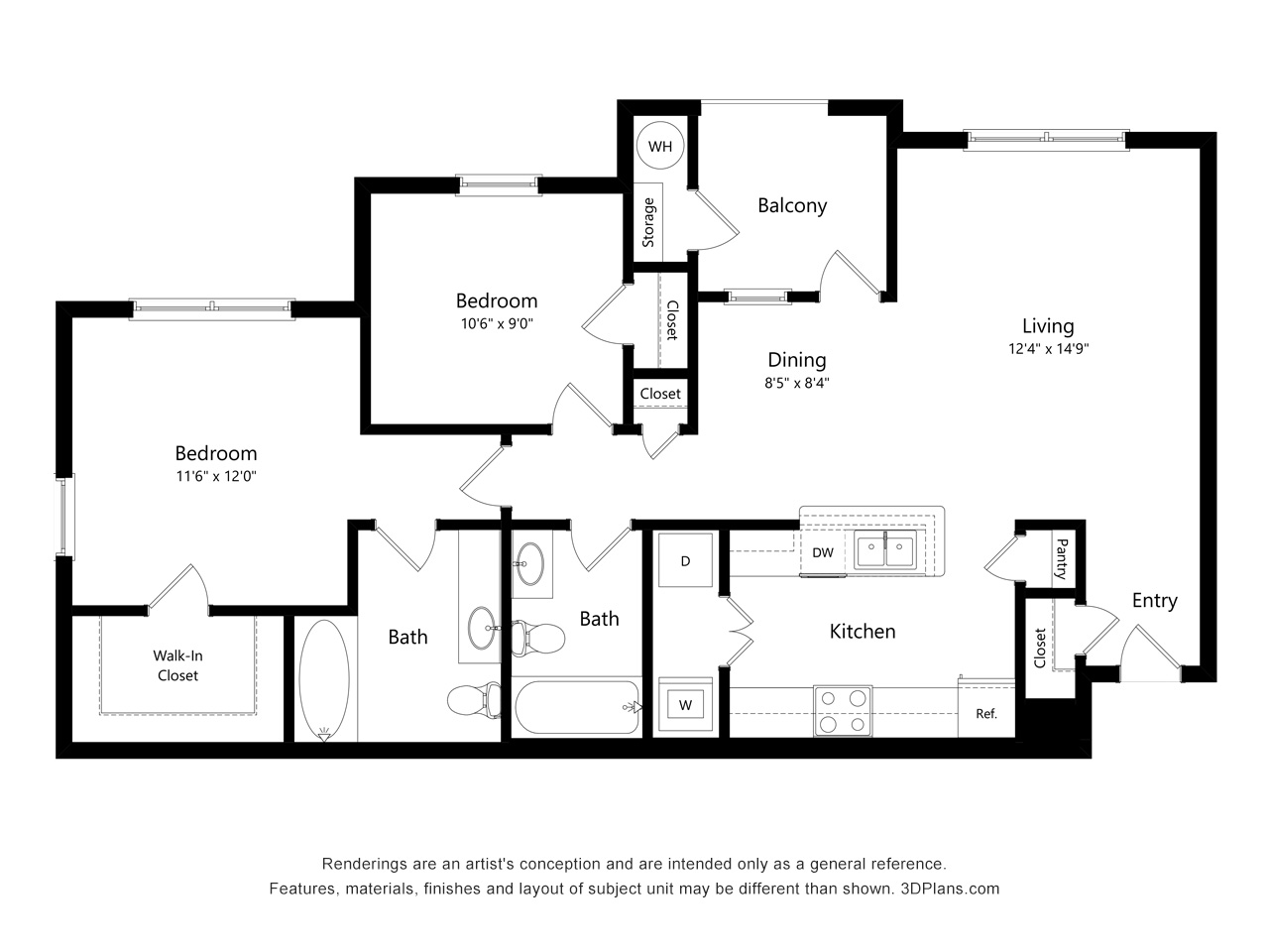 Two Bedroom floor plan