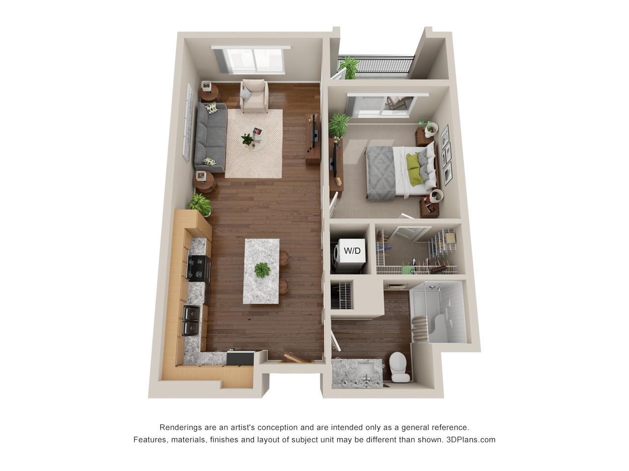 One Bedroom floor plan