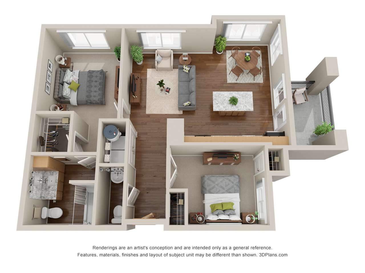 Two Bedroom B floor plan