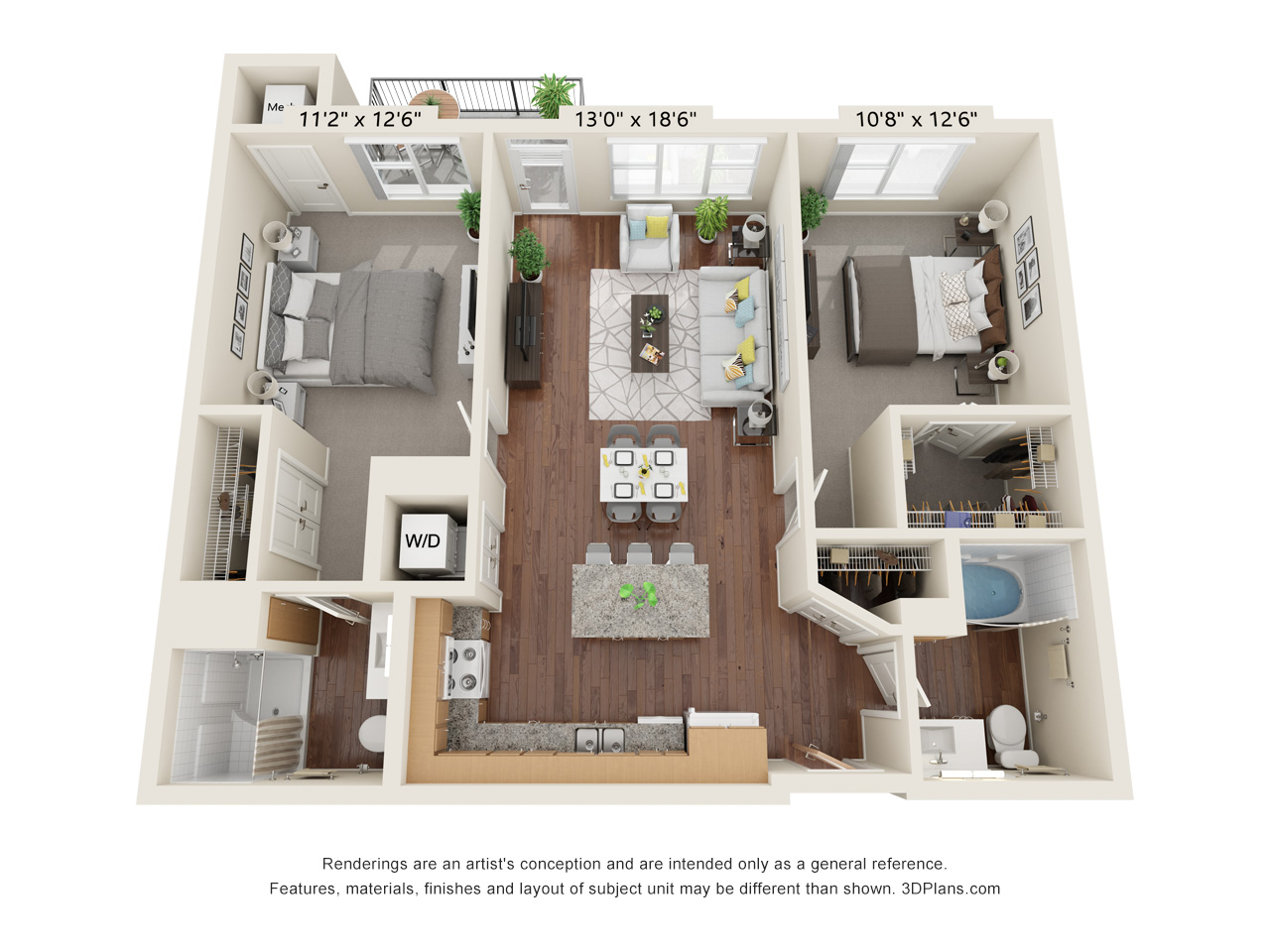 Two Bedroom - A floor plan