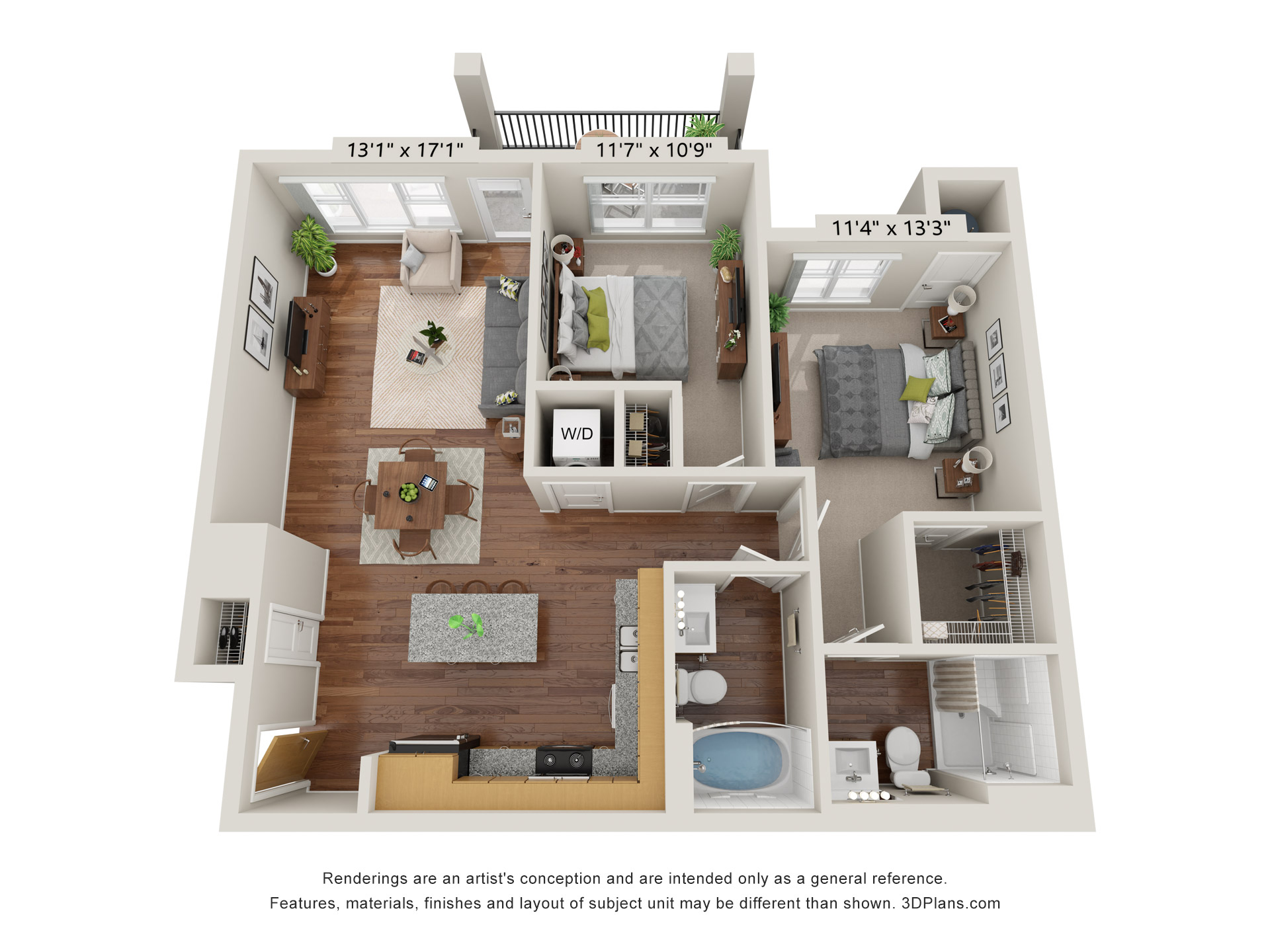 Two Bedroom - 2A floor plan