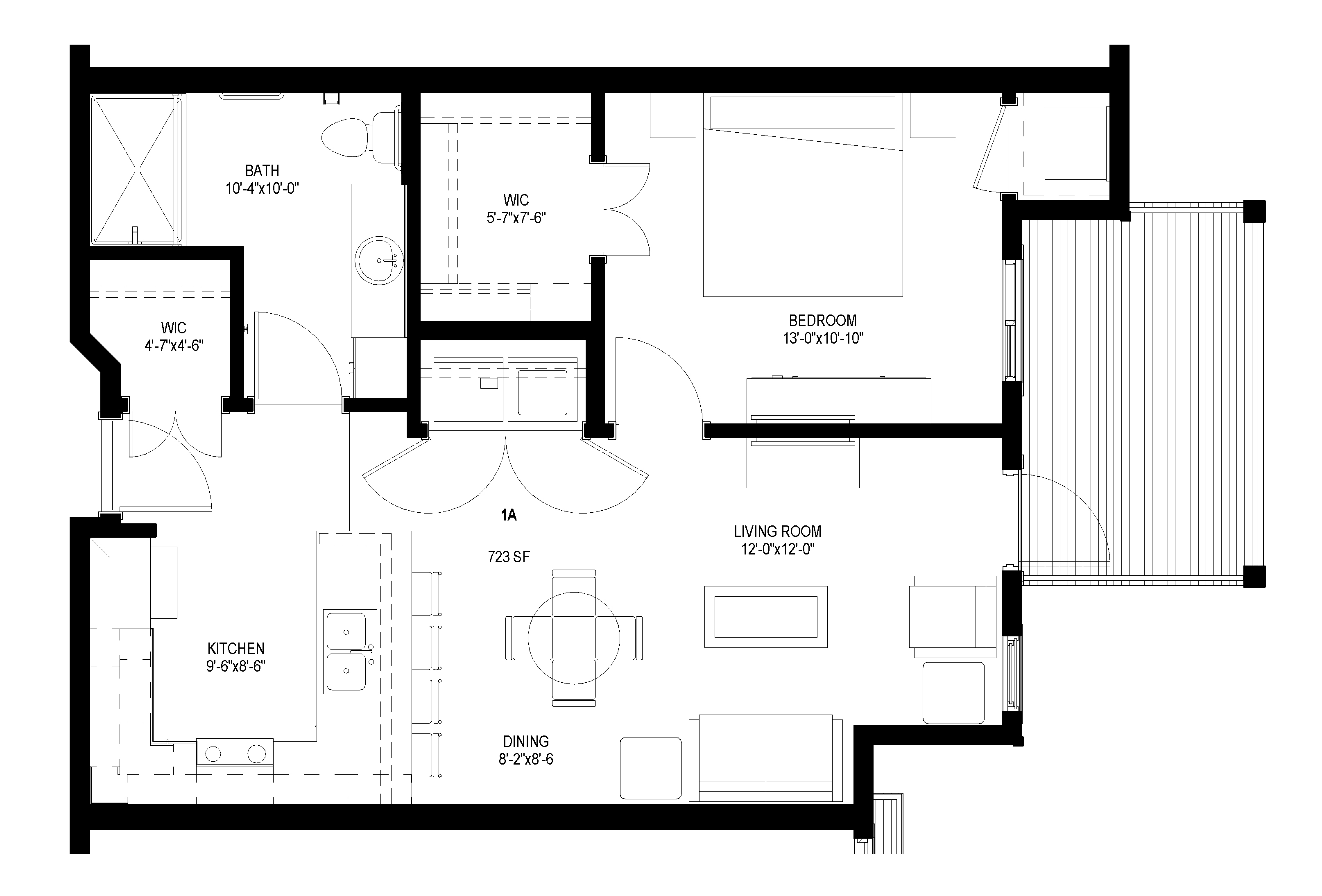 One Bedroom - A floor plan