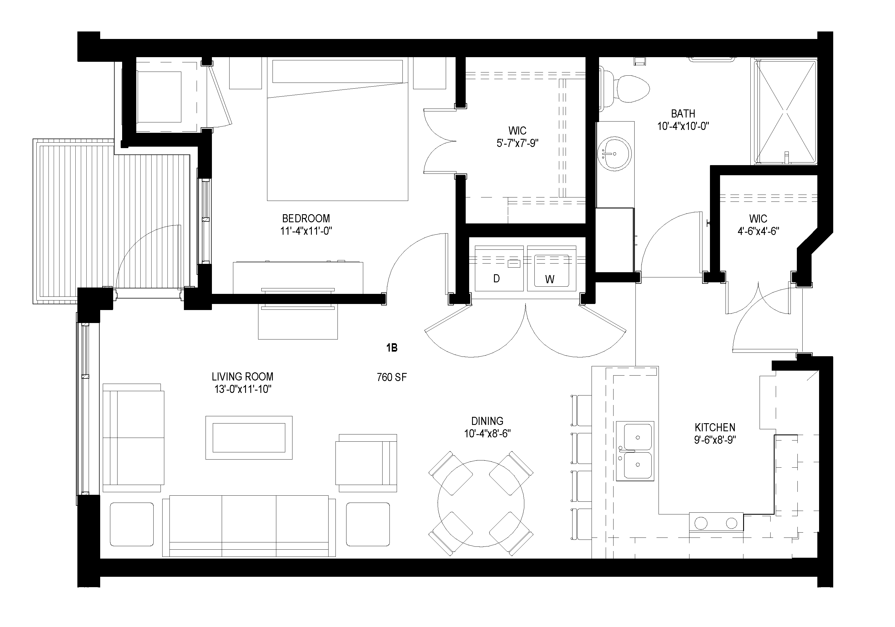 One Bedroom - B floor plan