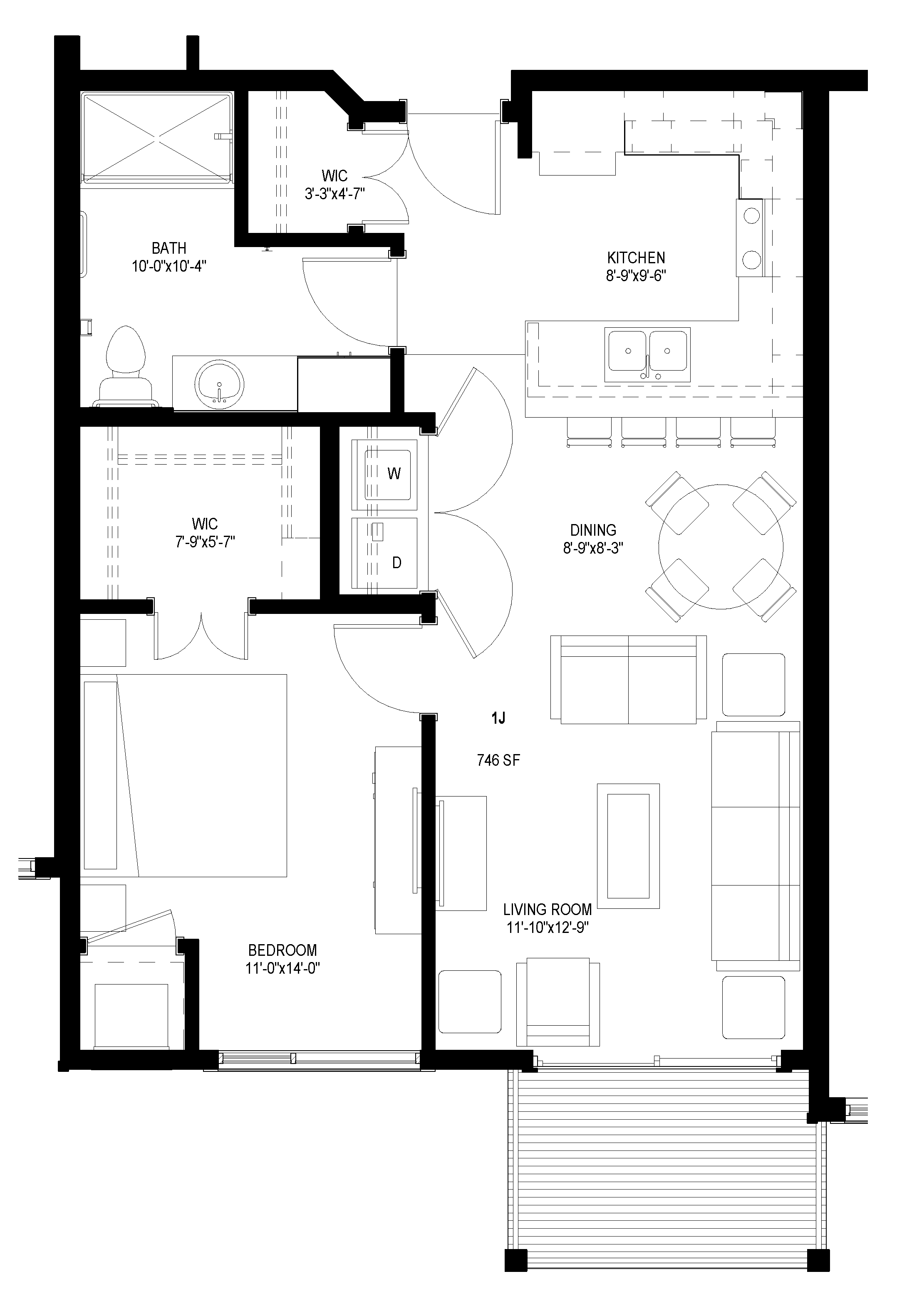 One Bedroom - J floor plan