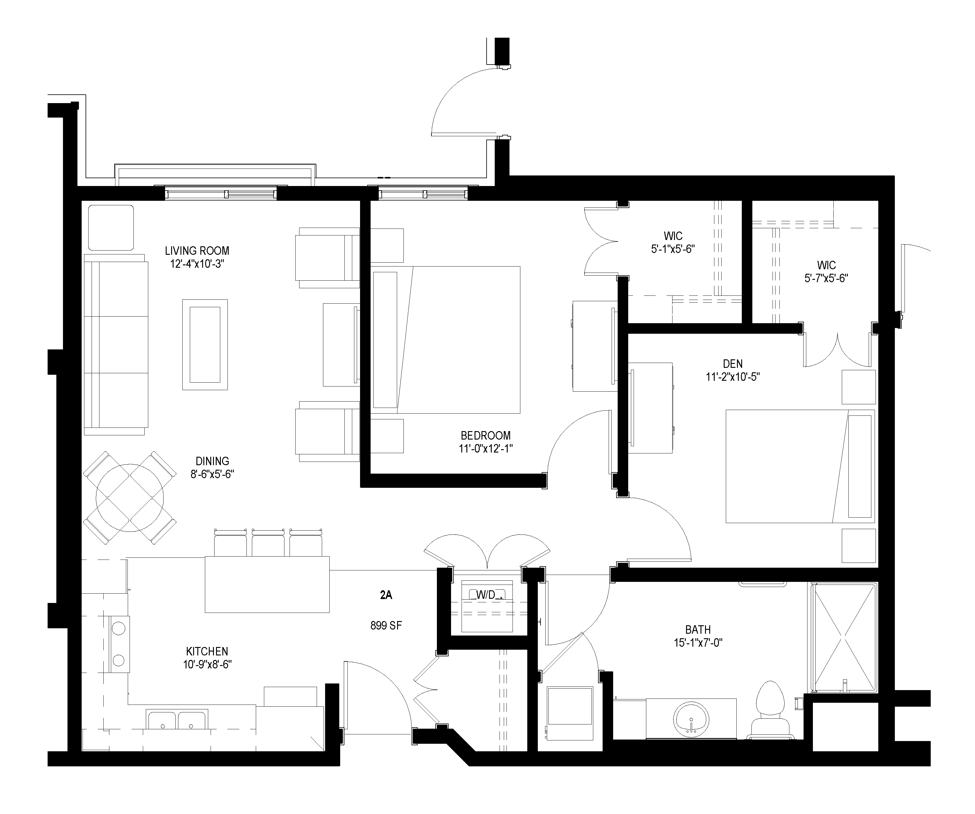 Two Bedroom - A floor plan