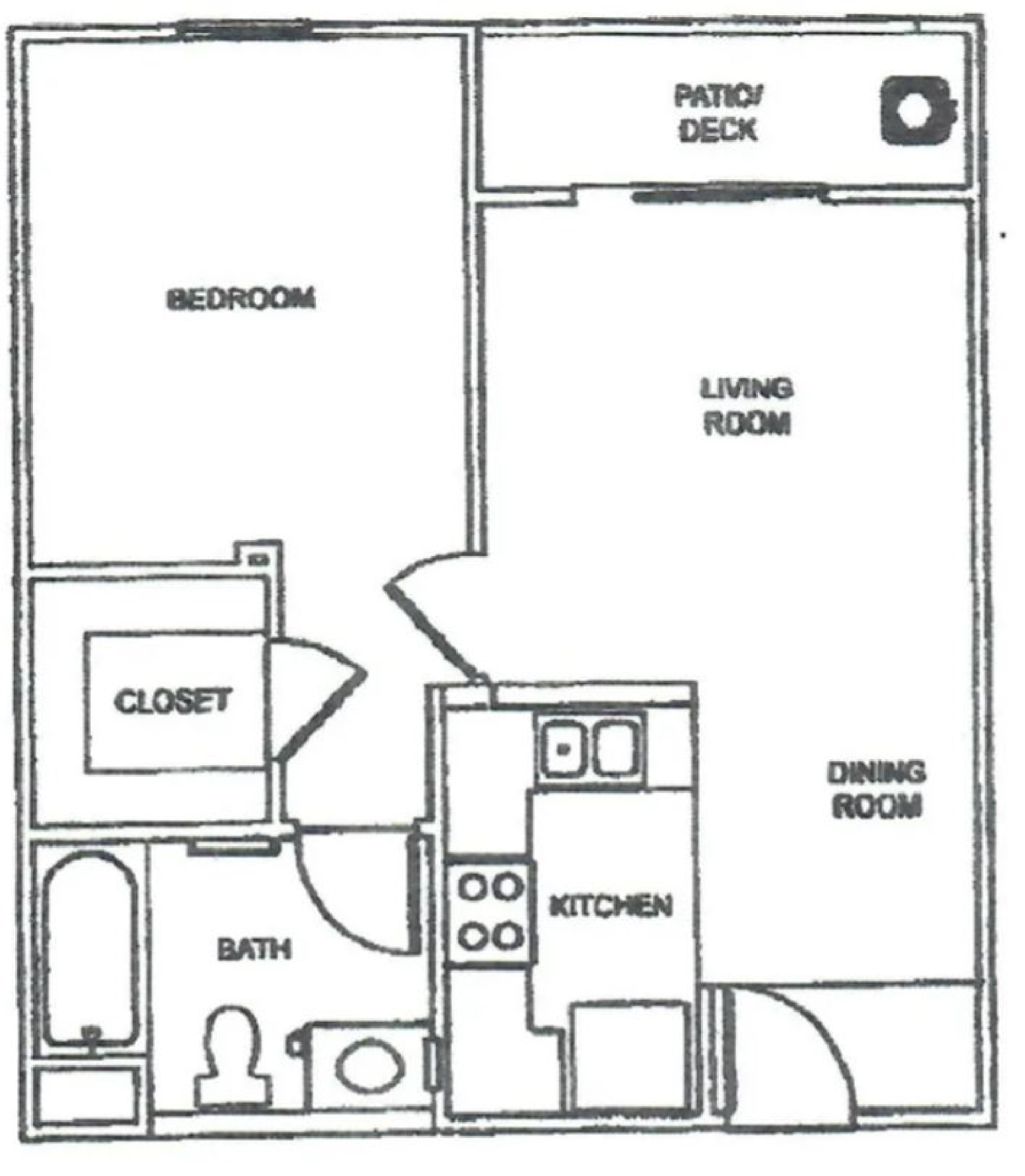 1x1 floor plan